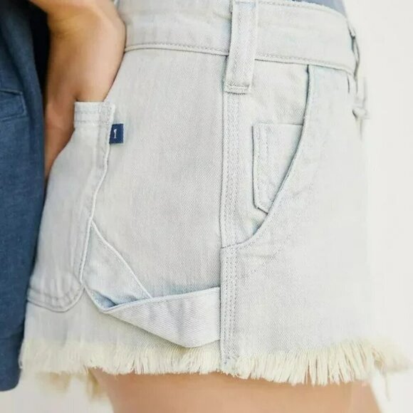 Anthropologie x Pilcro Denim Shortie Shorts Blue Denim Light Raw Hem Size 30 - Picture 14 of 14